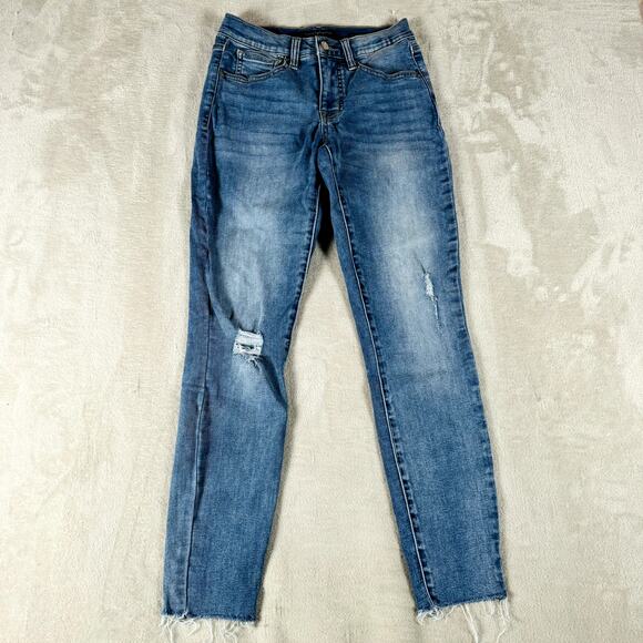 Lucky Brand Jeans Womens 4 Medium‎ Wash Blue Denim Mid Rise Super Skinny Ava - Picture 1 of 10